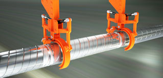 Animation of a continuous Pipe Creation invention for the oil industry.