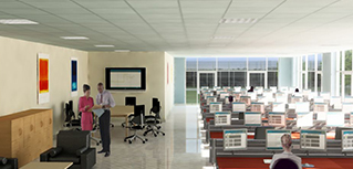 Animation of a data centre control room.